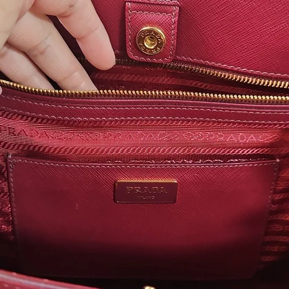 Prada Burgundy Leather Tote Bag - Picture 5 of 13